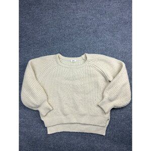 Kye Mi Sweater Women's Medium Beige Cable Knit Pullover Dolman Sleeve Crew Neck